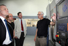From left, Mike MacKenzie MSP, Patrick Harvie MSP, Murdo Fraser MSP in Adam Smith College's machine workshop. The Members were shown the computerised machining tools in the workshop by lecturer Harry Reekie.